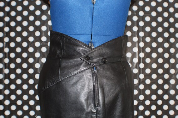 80's Forenza Biker Dom Leather Skirt - image 4