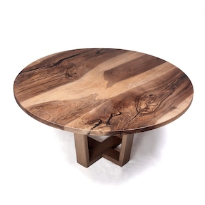 CIRCA Solid Wood Round Dining Table (Maple, Oak, Walnut)
