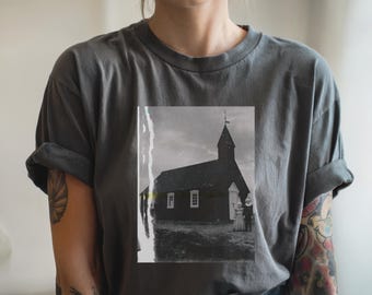 Camiseta de Halloween para amantes del cine de terror, ideal para fiestas temáticas de Halloween. Camiseta de payaso terrorífico, camiseta vintage de terror, regalo paranormal para él. Arte collage, estilo Dark Academia.