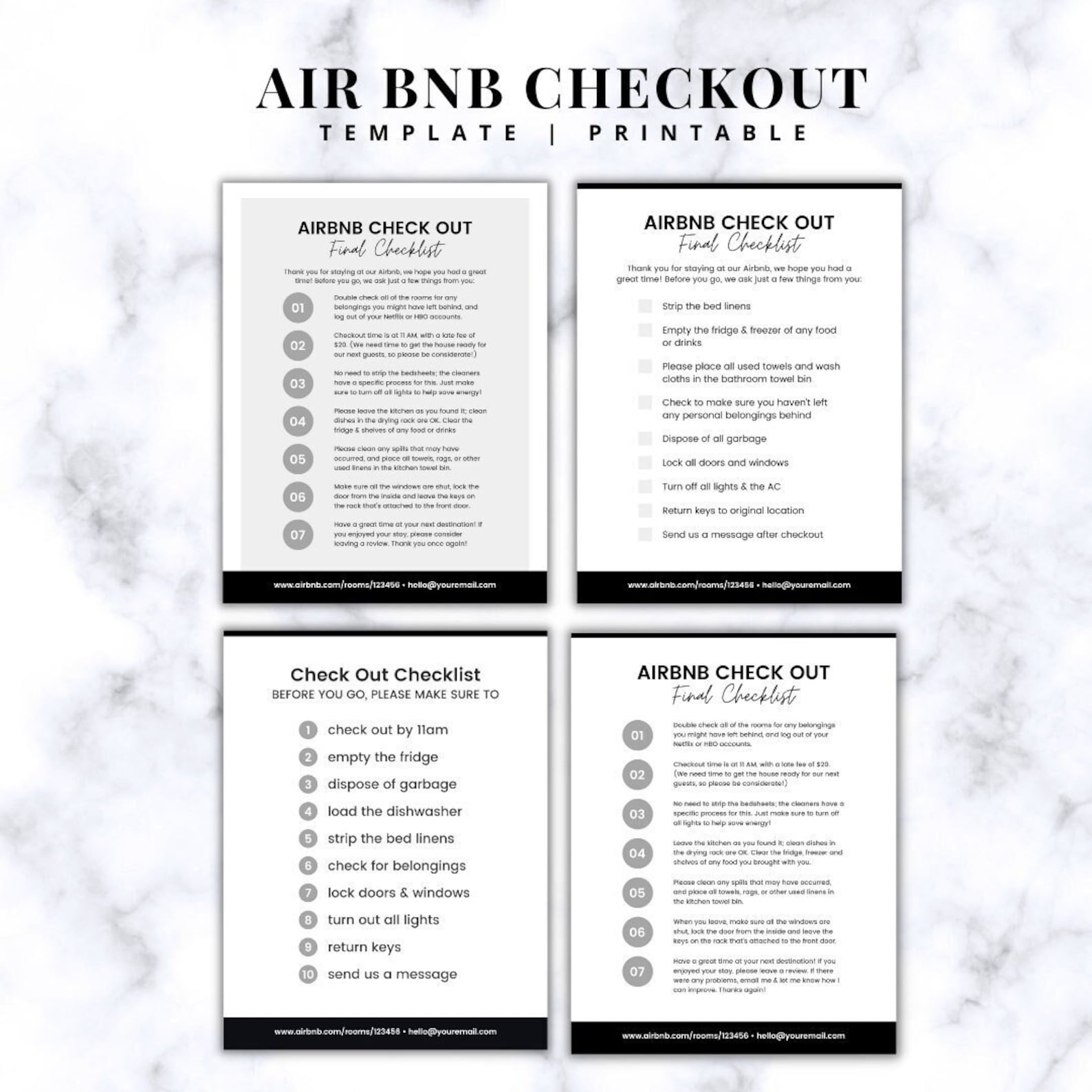 Airbnb Guest Check Out Checklist Sign Template Editable Canva Template