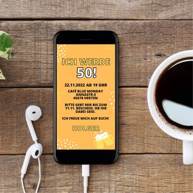 Digitale Einladungskarte Geburtstag Versand über Smartphone - Etsy.de