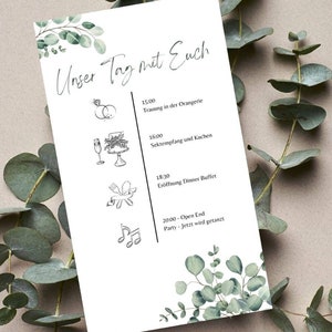 Print template daily routine wedding |individually adapted| eucalyptus