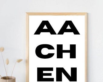 Digitales Aachen Poster • Im PDF Format • als Sofort Download
