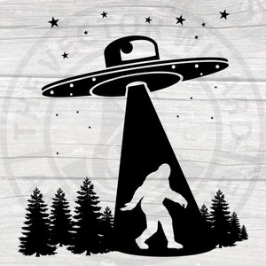 Bigfoot UFO svg and png for Sublimation, Direct to Garment and printing | UFO and Bigfoot Digital Download | Sasquatch Instant Download
