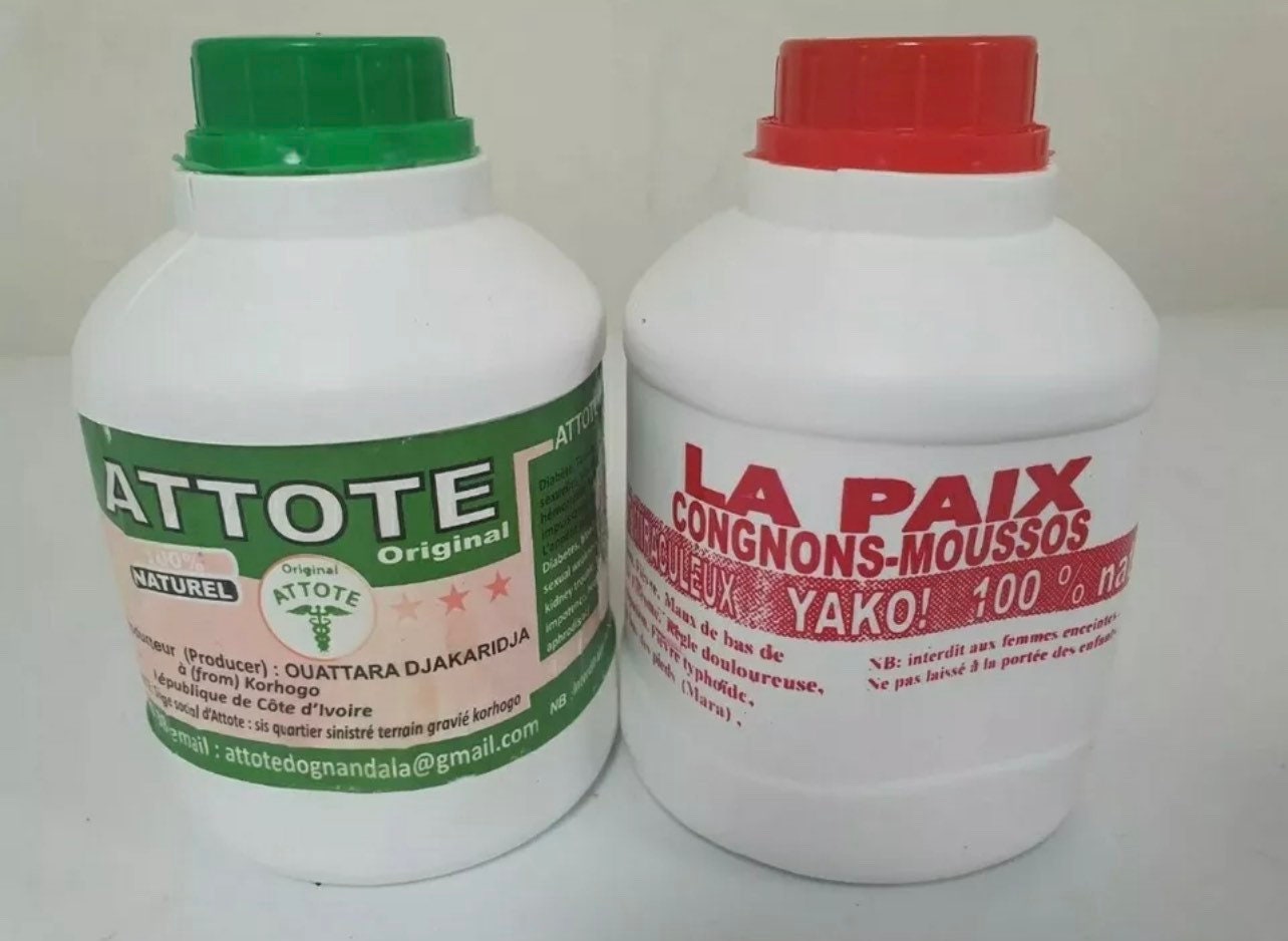 2 Packs / La Paix Congnons Moussos & Attote Combo 100% Natural Herbal Drink  / Ivory Coast 