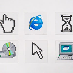 Windows 95/98 アイコン アクリル絵画 (5&quot;x5&quot;) - セット 1
