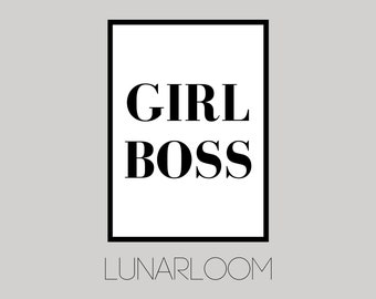 Girl Boss Print | Home Prints | Home Wall Decor | Home Signs | Home Wall Art | Home Art