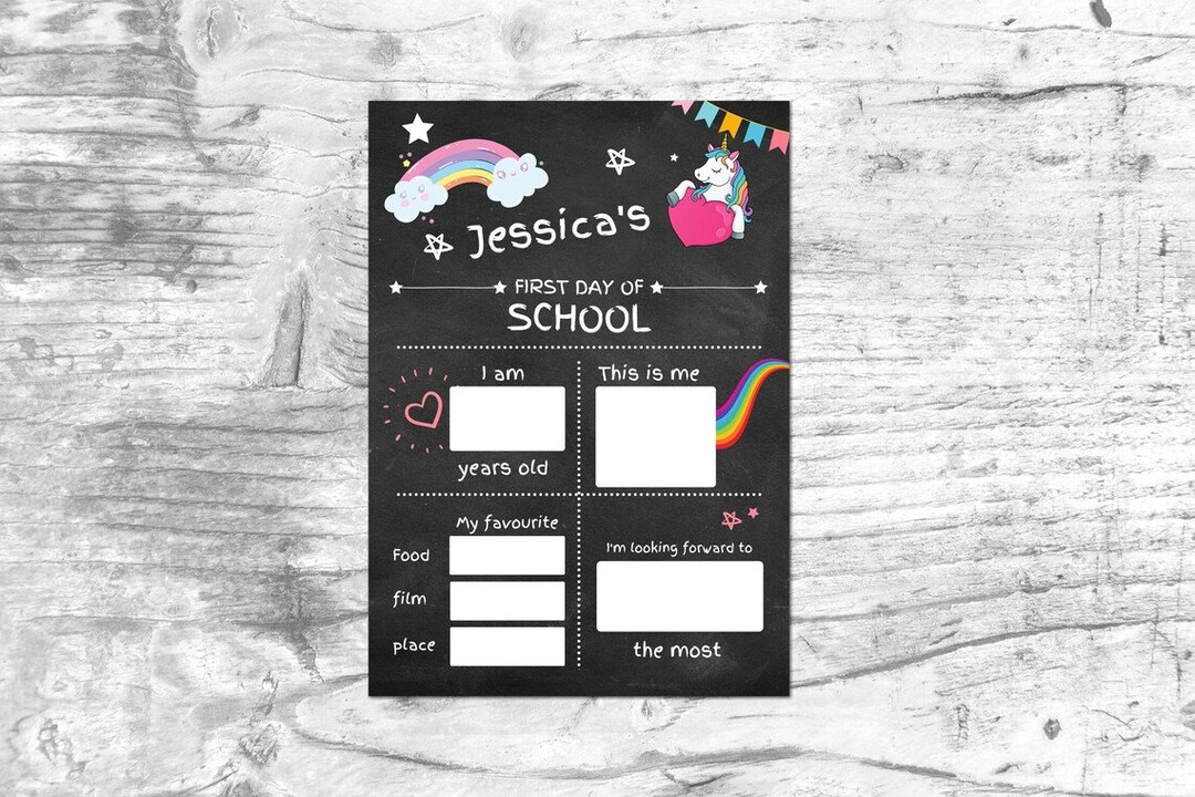 First Day of School Sign, First Day of Pre-school Sign, Chalkboard ...