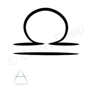 Signo zodiacal Libra con símbolo del elemento aire. SVG y PNG. Descarga digital. Archivo recortable. Imprimible.