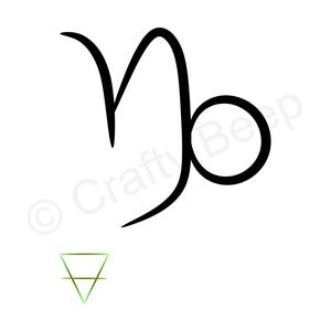 Sterrenbeeld Steenbok met symbool aarde-element. SVG en png. Digitale download. Bestand knippen. Afdrukbaar.