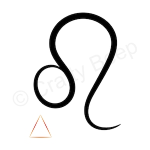 Signo zodiacal Leo con símbolo del elemento Fuego. SVG y PNG. Descarga digital. Archivo recortable. Imprimible.
