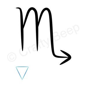 Signo zodiacal Escorpio con símbolo del elemento agua. SVG y PNG. Descarga digital. Archivo recortable. Imprimible.