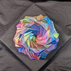 3D Printed 1/2 Tessellated Rose Spinning Decor; Kinetic Sculpture; Color Changing; Fidget Spinner; Metallic; Fractal; Rainbow; Christmas