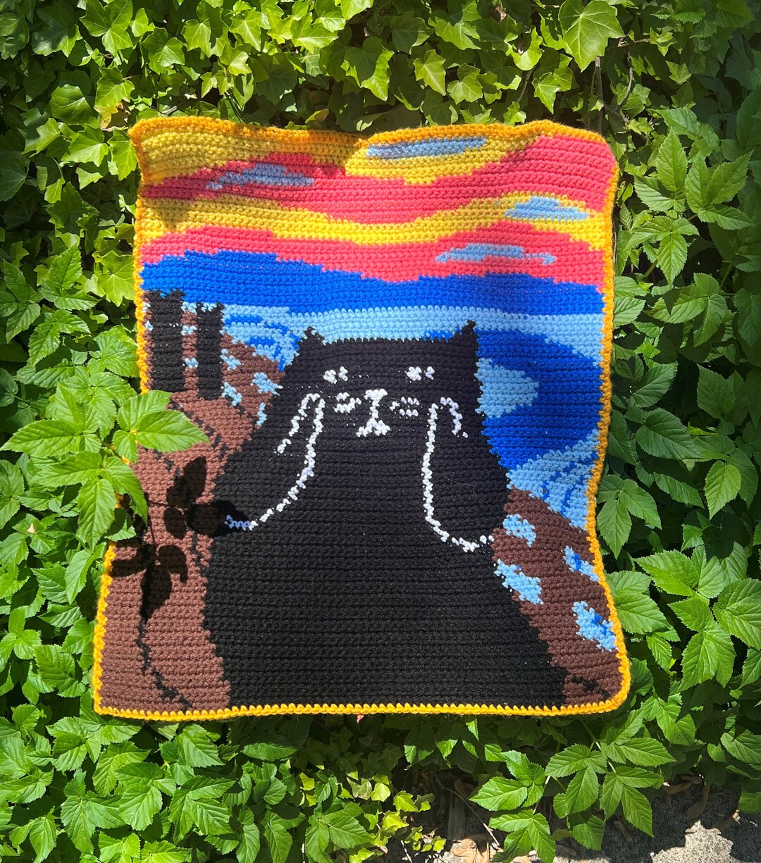 Crochet Cat Tapestry Pattern Etsy