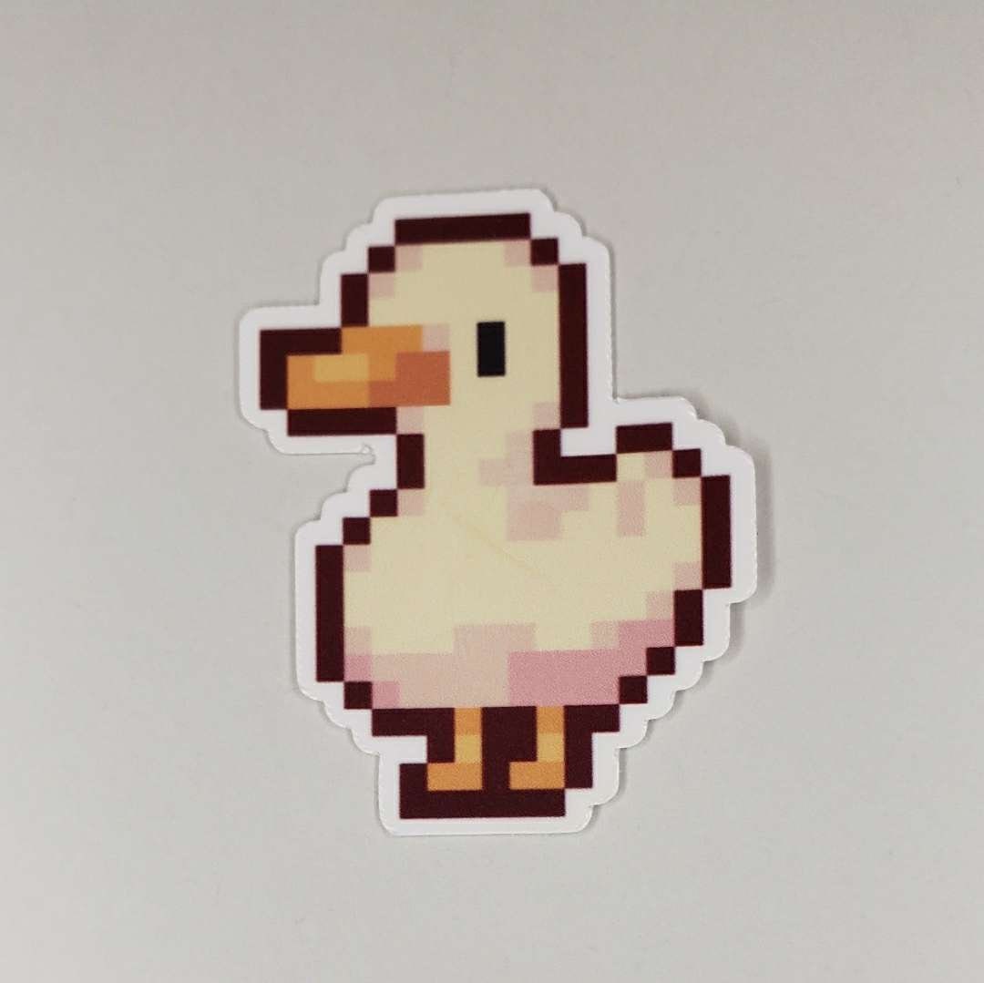 Duck with knife pixel art Art Print