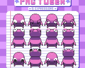 Pink REPO Bot PNGtuber Model: 5 Expressions (Digital Download)