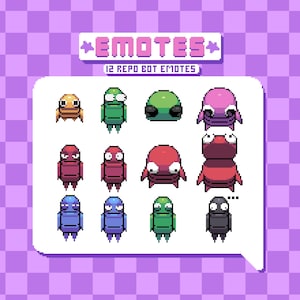 REPO Twitch Emotes  - Pixel art Repo Emotes | Twitch Emote 12 Pack | Twitch streaming, Discord and YouTube Emotes |