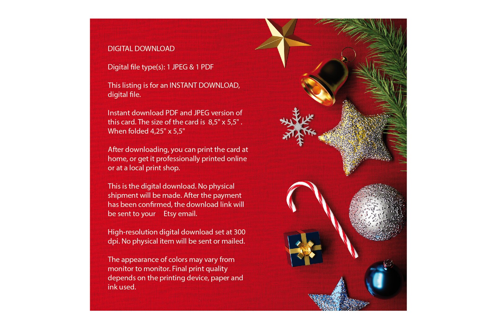 Digital Christmas Cards, Printable Christmas Cards Download, Holidays