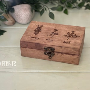 Scatola di semi in legno, Erbe