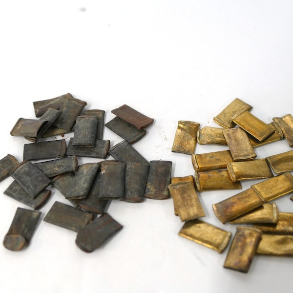 Used (24) Flattened Bullet Casings for Crafts, Brass or Weathered, Mosaic, Craft Supply, Jewelry Finding, Earrings, Bracelets