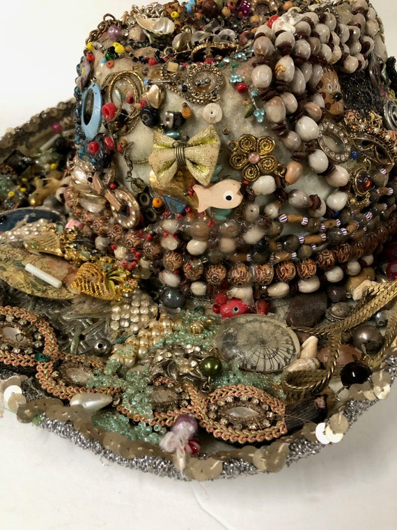 Wow! Jeweled Memorabilia Cowboy Hat, Vintage Atti… - image 2