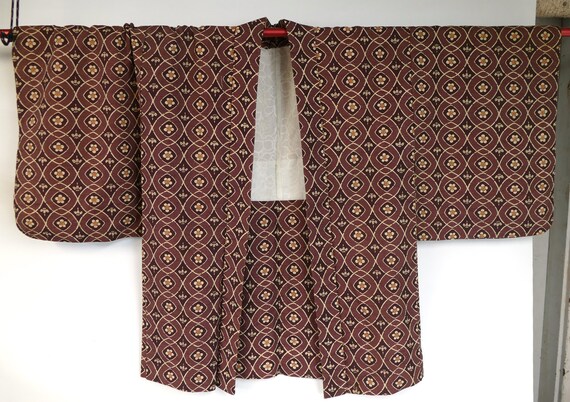 Vintage Deep Mocha Japanese Kimono Haori Jacket O… - image 1