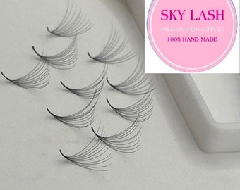 10D- promade fans, 1000 fan box 0.05-0.07 thickness, pre made lash extension, handmade volume fans loose tray D curl C .