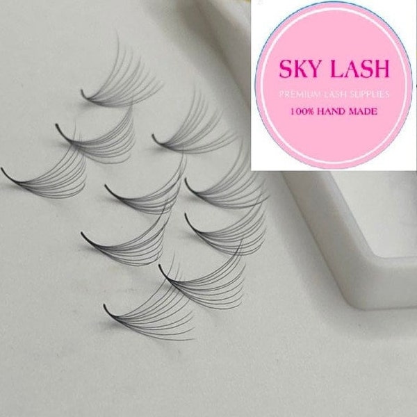 10D- promade fans, 1000 fan box 0.05-0.07 thickness, pre made lash extension, handmade volume fans loose tray D curl C .
