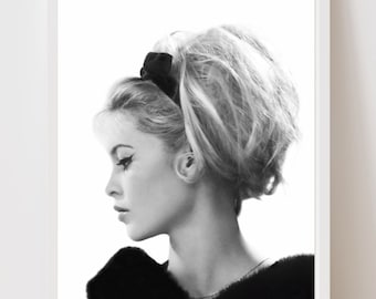 Impresión de moda de Brigitte Bardot / Decoración vintage para el hogar de celebridades / Descarga digital 300dpi