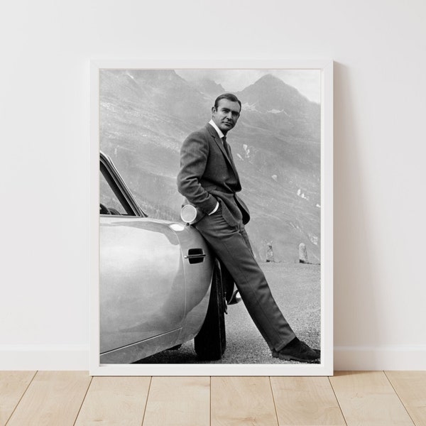Sean Connery Vintage Poster | Trendy Fashion Wall Print | 007 James Bond | Retro Home Decor | Instant Download | High Res 300dpi