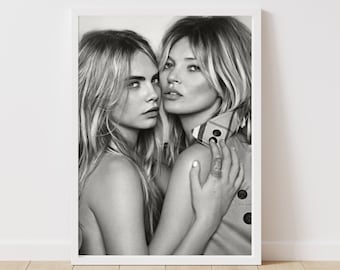 Kate Moss & Cara Delevingne Poster: High-Profile Supermodels (Digital Download)