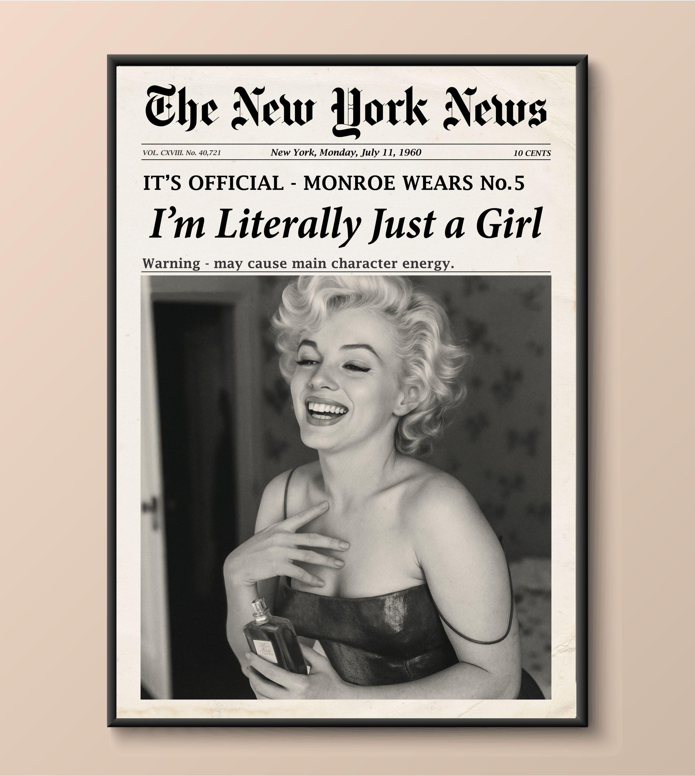 Marilyn Monroe Poster | Trendy 60s Newspaper Cover | Retro Fashion