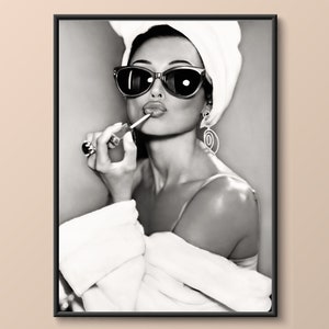 Audrey Hepburn Lipstick | Luxury Fashion Poster | Printable fashion Poster| Gift | Instant Download | Designer Wall Art| High Res 300 dpi
