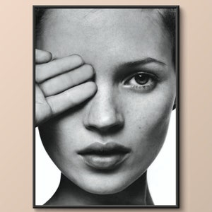 Kate Moss Poster/Druck | High-Profile-Supermodel | Mode-Ikone | Sofortdownload | Hohe Auflösung 300 dpi