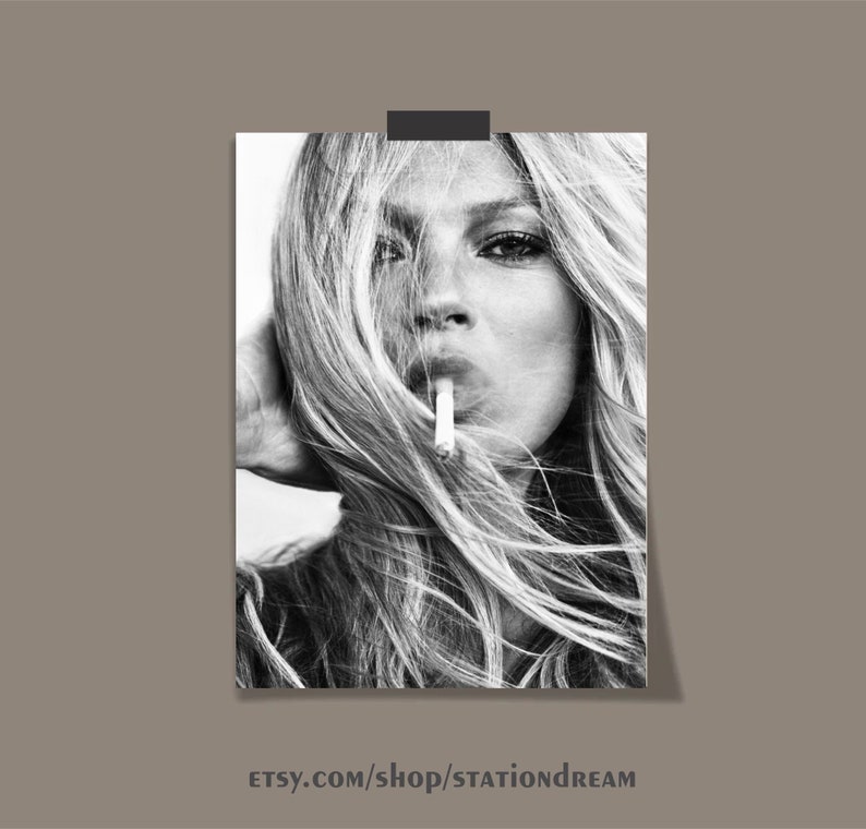 Kate Moss Smoking Poster | Fashion Icon Print (Digital Download) image 3