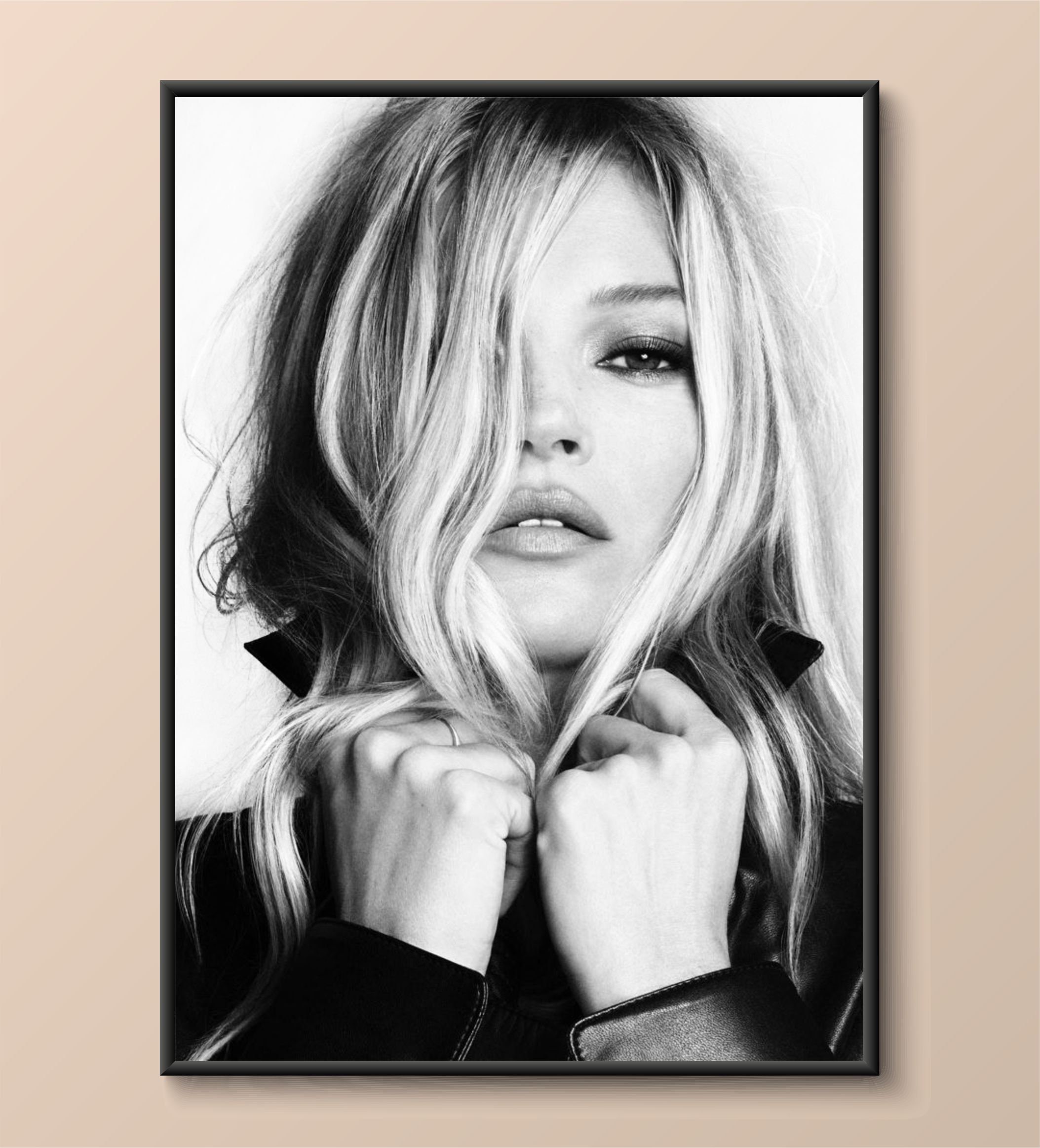 Kate Moss Black & White Photo Print | Fashion Icon Poster