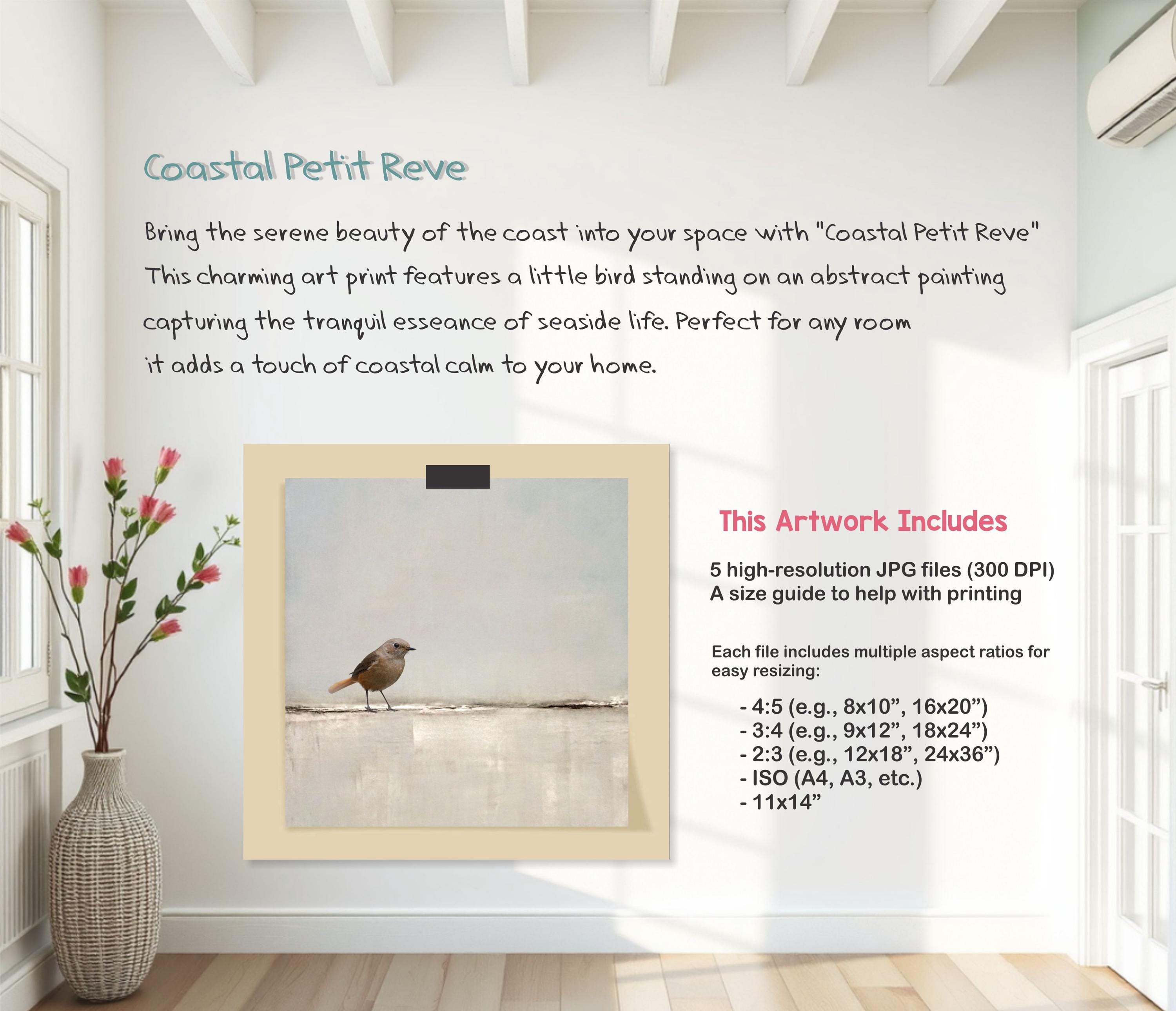 Coastal Bird Art Print: Vintage Seaside Wall Decor (digital Download ...