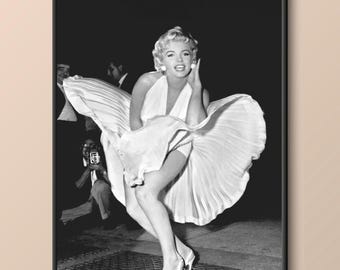 Marilyn Monroe Poster | Classic Hollywood Glamour | Black & White Wall Art | Instant Download