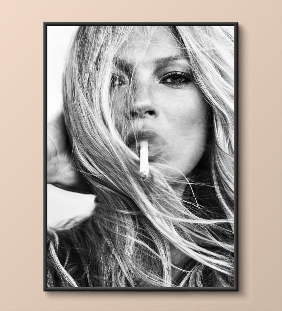 Kate Moss Smoking Poster | Fashion Icon Print (Digital Download)