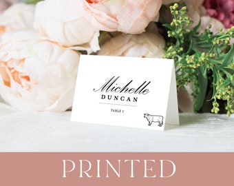 Printed Wedding Place Cards with Meal Choice | Table Name Cards for Weddings | Printed Dinner Cards