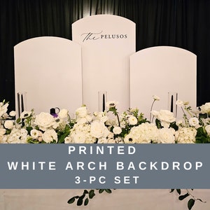 Modern Arch Wedding Backdrop with Easel // Modern Arch Welcome Sign // Custom Text