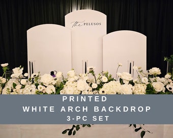 Modern Arch Wedding Backdrop with Easel // Modern Arch Welcome Sign // Custom Text