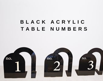 Black Arch Table Number 2-Piece Set, Luxury Wedding, Acrylic Wedding Decor