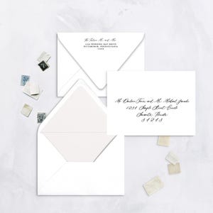 Fully Addressed Wedding Envelopes | Printed Envelopes with Guest and Return Addressing – Includes Premium Envelopes & Liner Mounting
