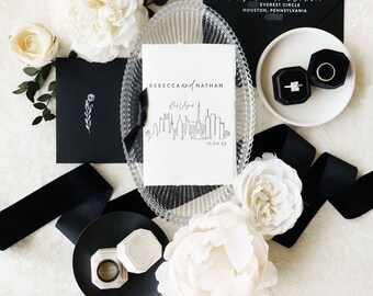 Las Vegas Letterpress Wedding Invitation Booklet | Skyline Design