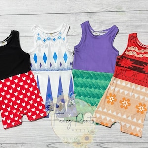 Baby/toddler/child Princess inspired romper, Disney princess romper, girls gymnastics romper
