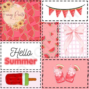 Summer fruit patchwork seamless pattern bundle, digital paper, seamless, design, clipart, printable, patchwork digital, summer, fruity