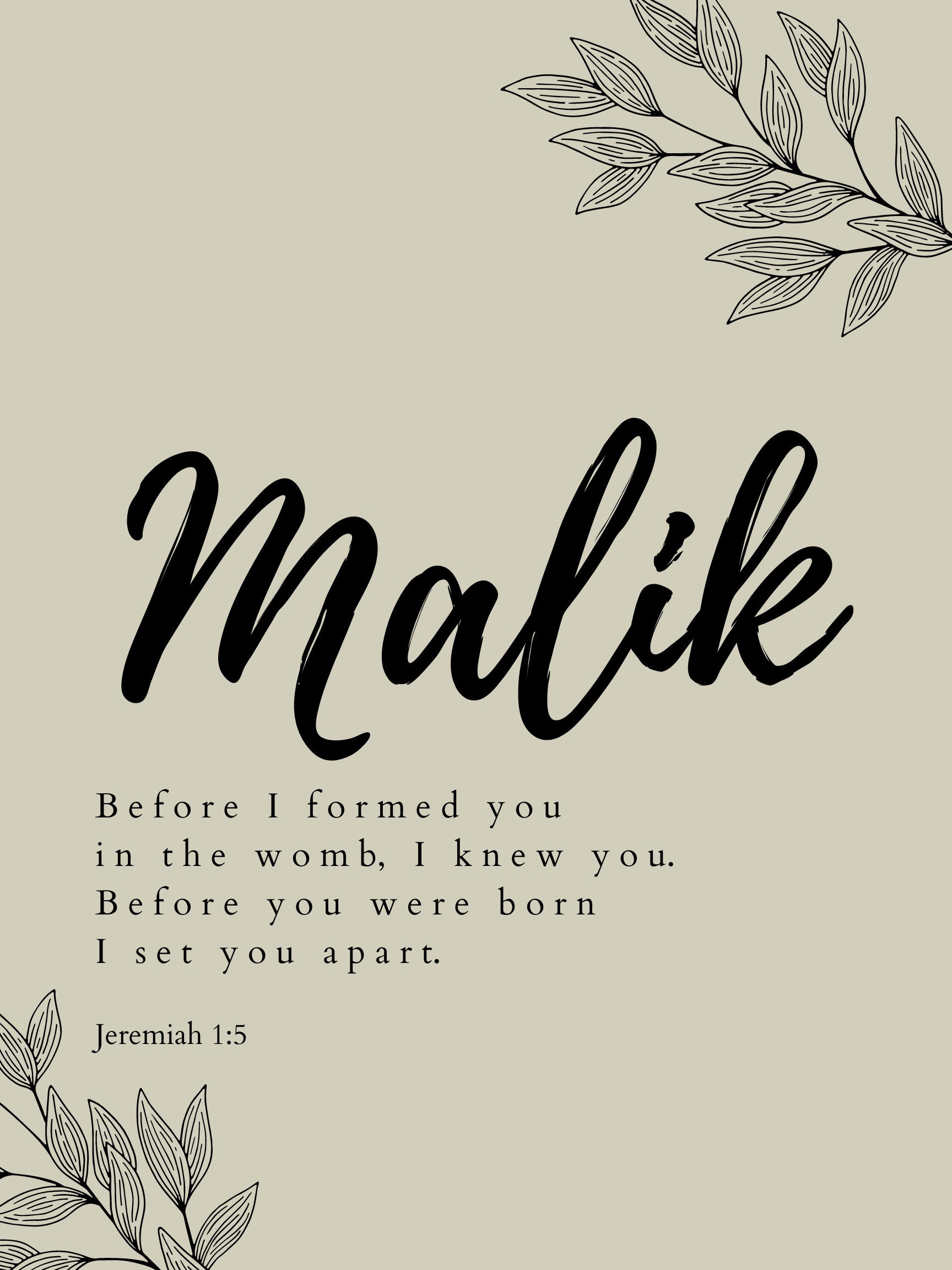 Personalisiertes Baby Name Poster Print / Bibel vers Jeremiah Etsy.de