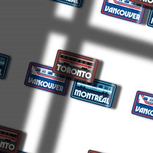 Adesivos retrô do metrô Skytrain de Toronto, Montreal e Vancouver