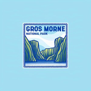 Pegatina del Parque Nacional Gros Morne - Parques nacionales canadienses